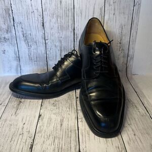 Mezlan‎ Fiore Black Leather Lace-Up Split Toe Apron Oxford Shoes Men's 10.5 M